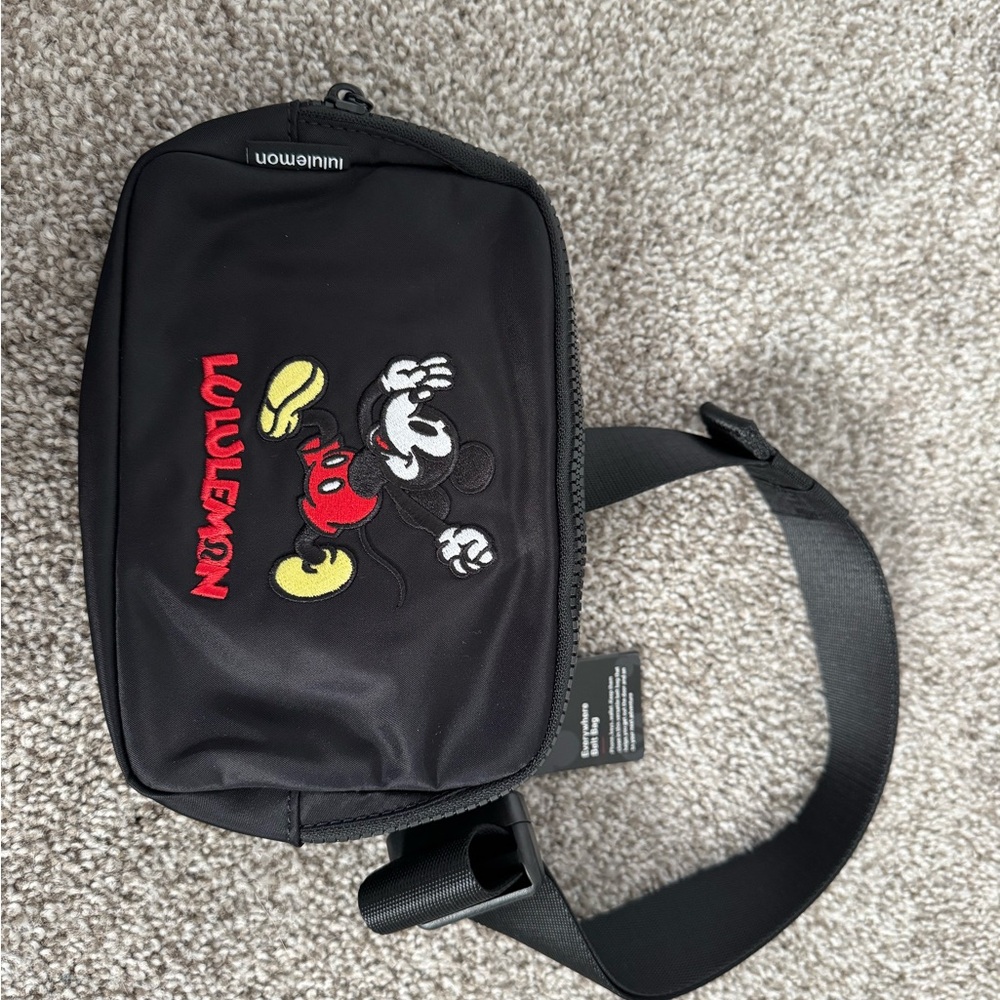 lululemon athletica Black Belt Bag with Mickey Mouse Design